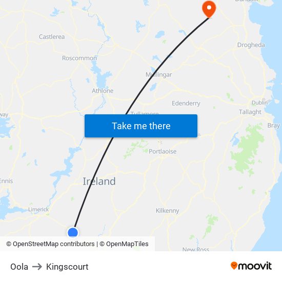 Oola to Kingscourt map