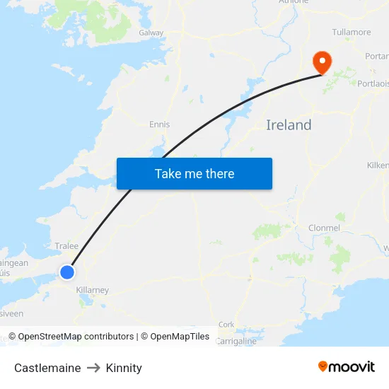 Castlemaine to Kinnity map