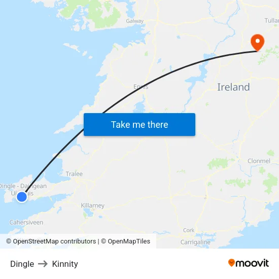 Dingle to Kinnity map