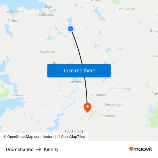 Drumshanbo to Kinnity map