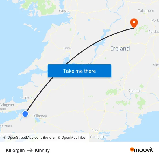 Killorglin to Kinnity map