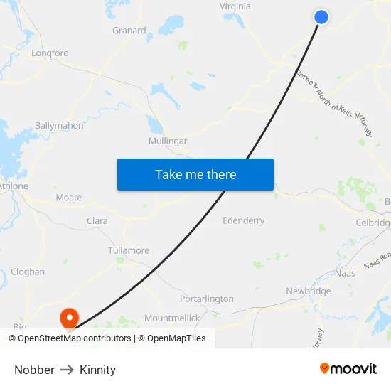 Nobber to Kinnity map