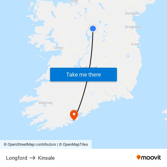 Longford to Kinsale map