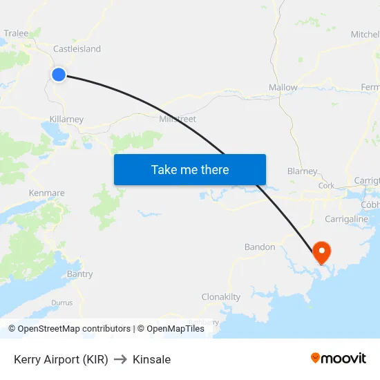 Kerry Airport (KIR) to Kinsale map