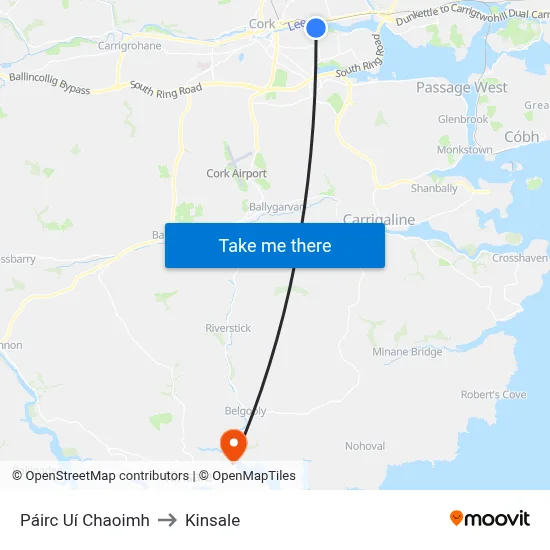 Páirc Uí Chaoimh to Kinsale map