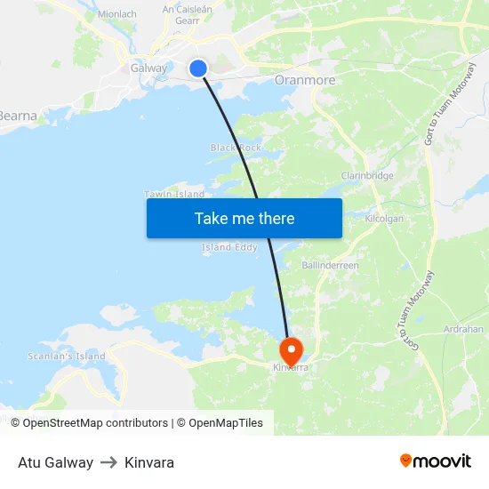 Atu Galway to Kinvara map
