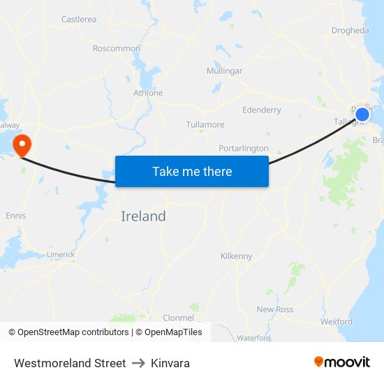 Westmoreland Street to Kinvara map