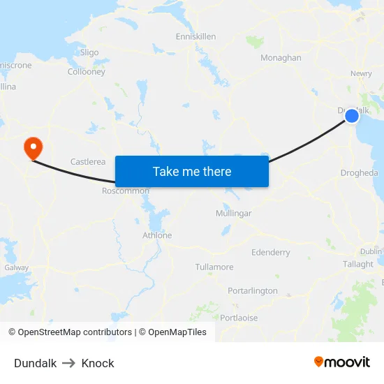 Dundalk to Knock map