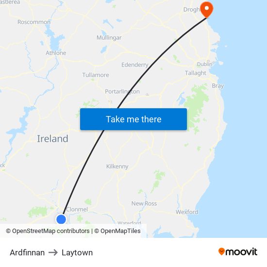 Ardfinnan to Laytown map