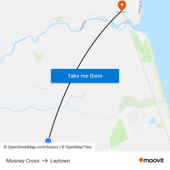 Mosney Cross to Laytown map