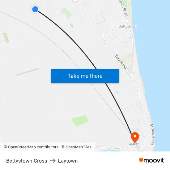Bettystown Cross to Laytown map