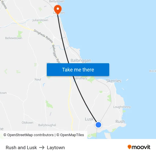 Rush and Lusk to Laytown map