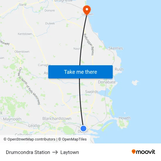 Drumcondra Station to Laytown map