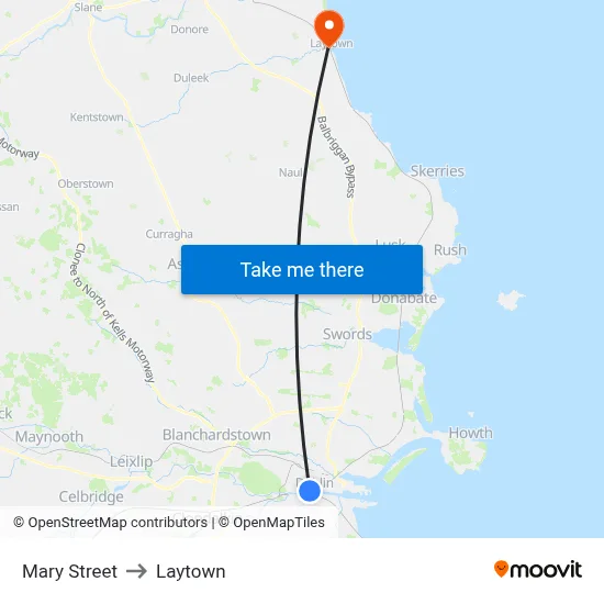 Mary Street to Laytown map
