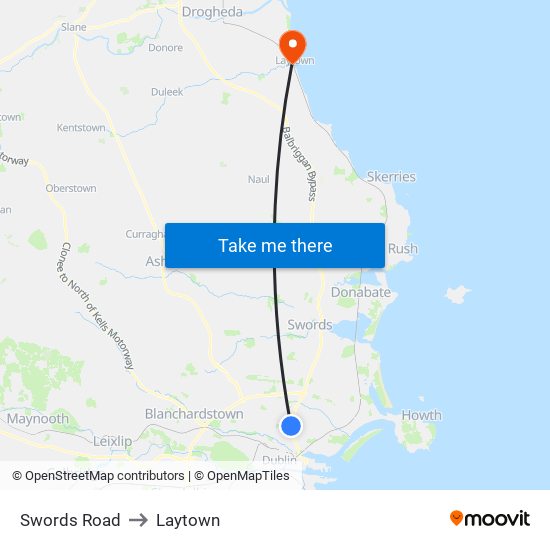 Swords Road to Laytown map