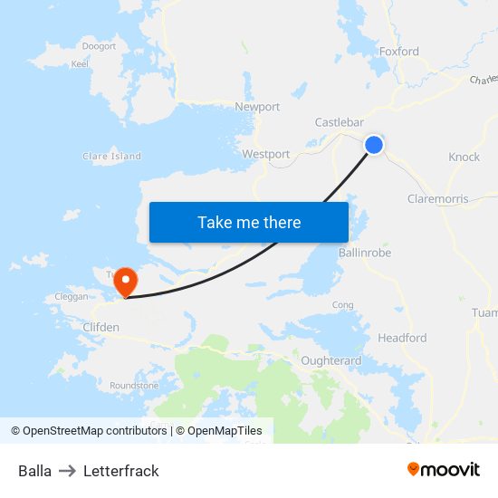 Balla to Letterfrack map