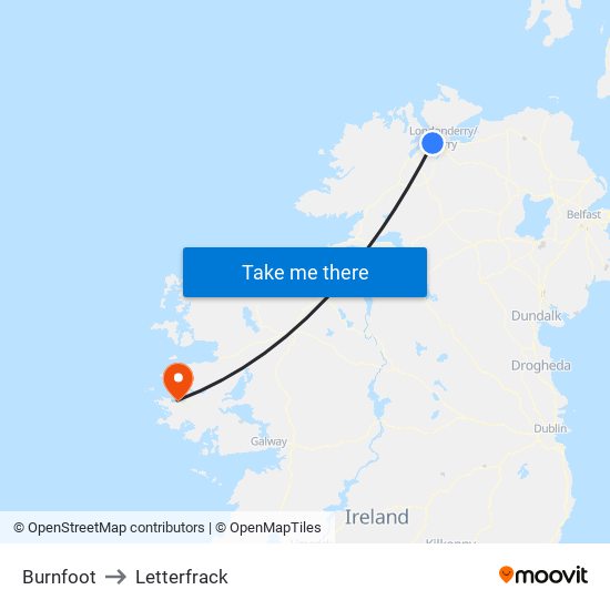 Burnfoot to Letterfrack map