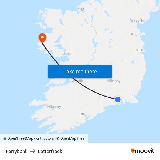 Ferrybank to Letterfrack map