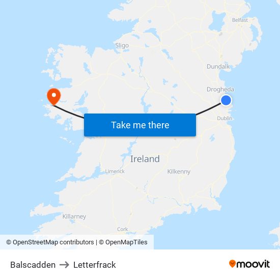 Balscadden to Letterfrack map