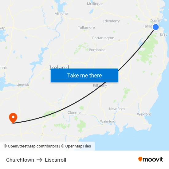 Churchtown to Liscarroll map