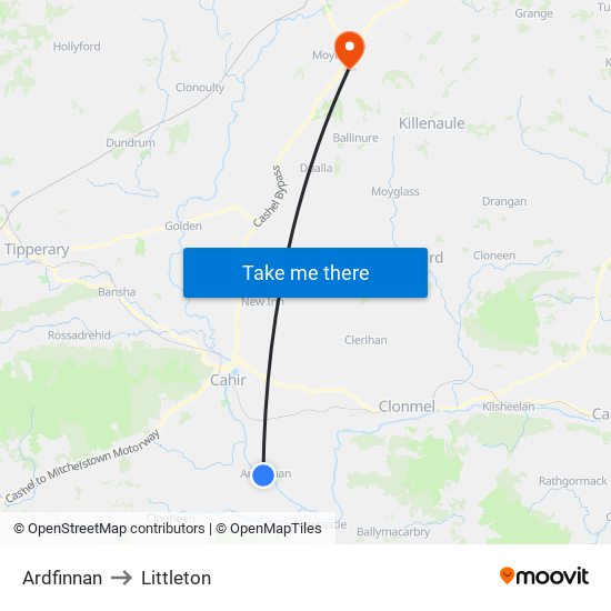 Ardfinnan to Littleton map