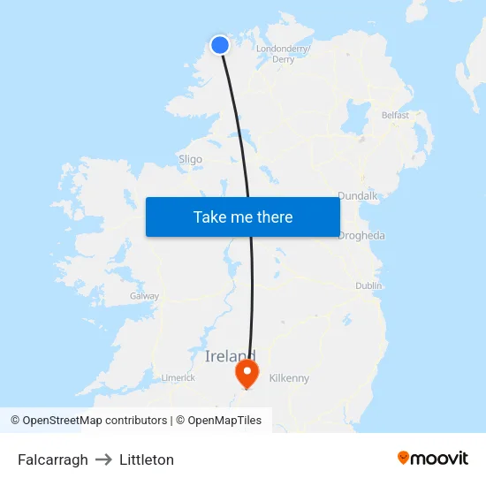 Falcarragh to Littleton map