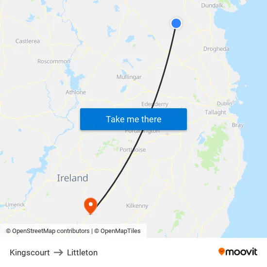 Kingscourt to Littleton map
