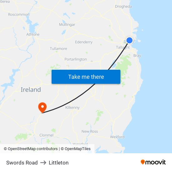 Swords Road to Littleton map