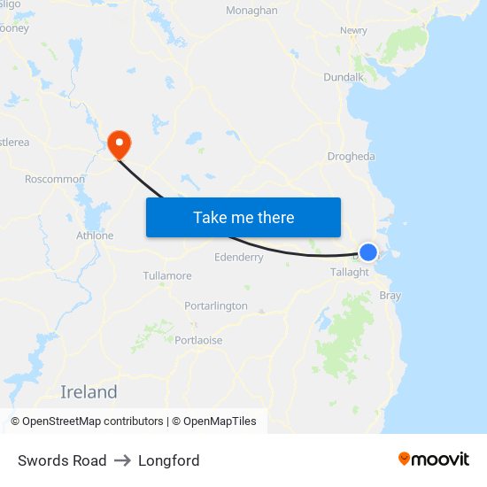 Swords Road to Longford map