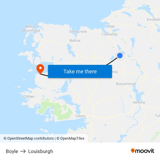 Boyle to Louisburgh map