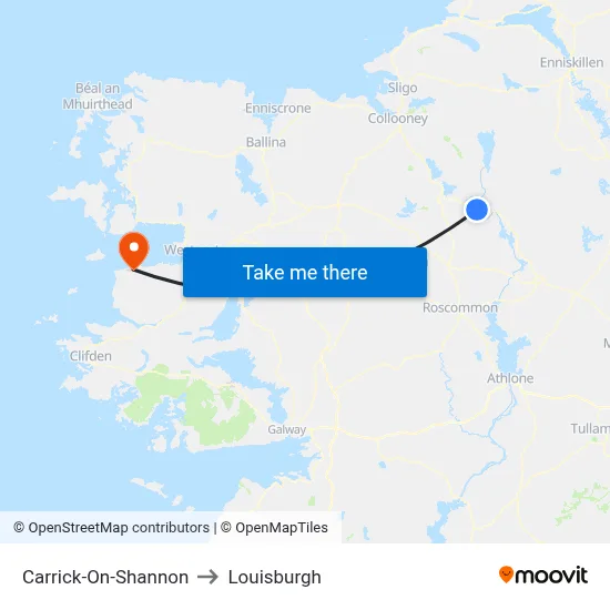 Carrick-On-Shannon to Louisburgh map