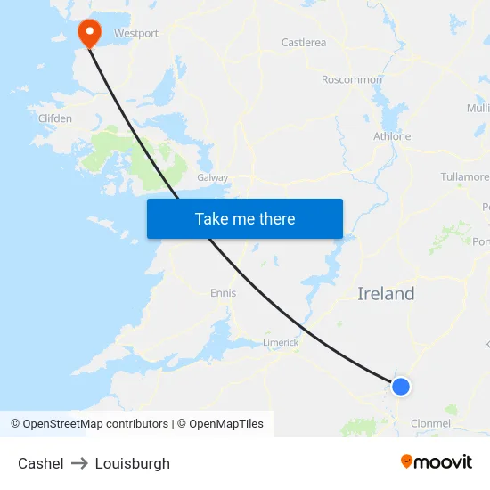 Cashel to Louisburgh map