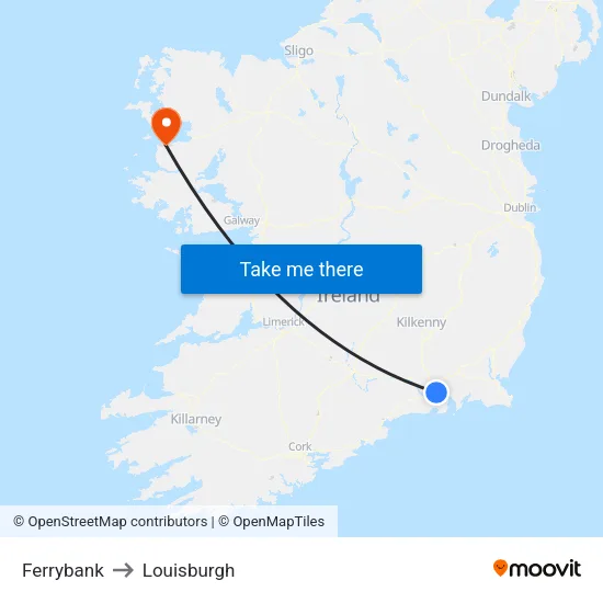 Ferrybank to Louisburgh map