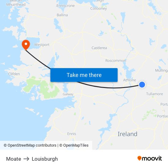 Moate to Louisburgh map