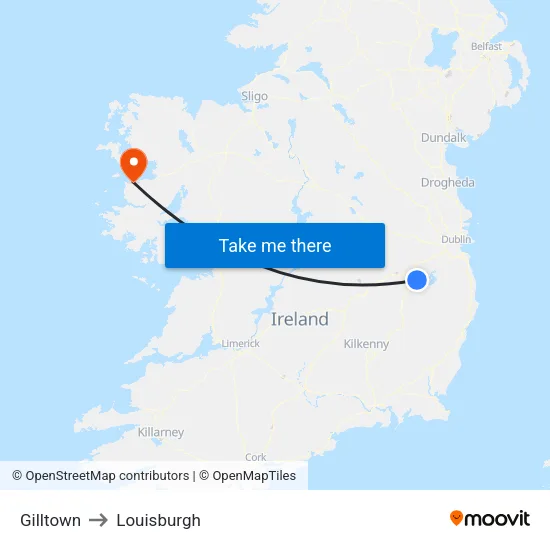 Gilltown to Louisburgh map