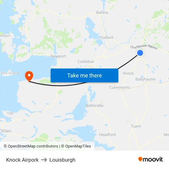 Knock Airpork to Louisburgh map