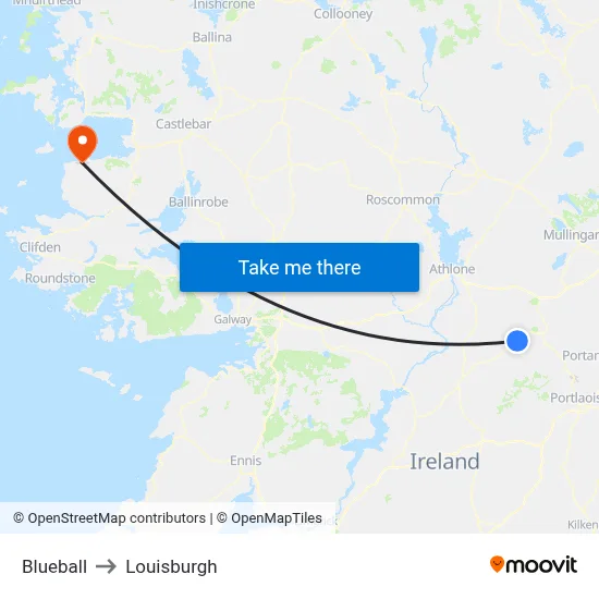 Blueball to Louisburgh map