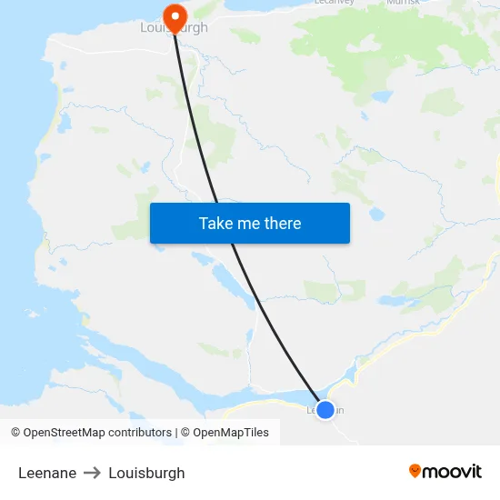 Leenane to Louisburgh map