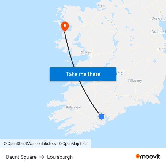 Daunt Square to Louisburgh map