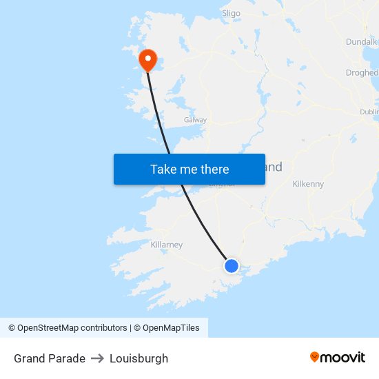 Grand Parade to Louisburgh map