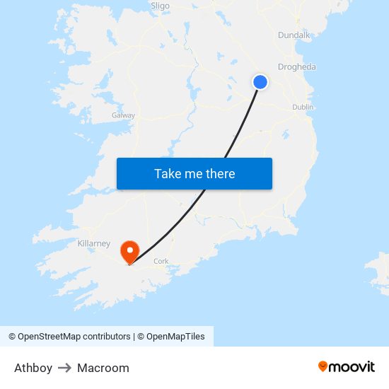 Athboy to Macroom map