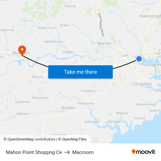 Mahon Point Shoppng Ce to Macroom map