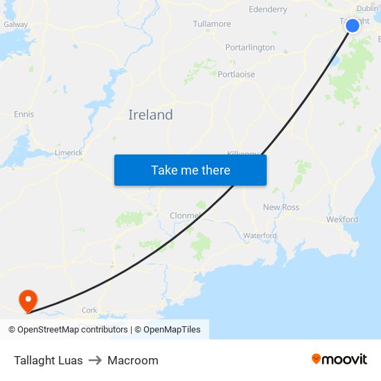 Tallaght Luas to Macroom map