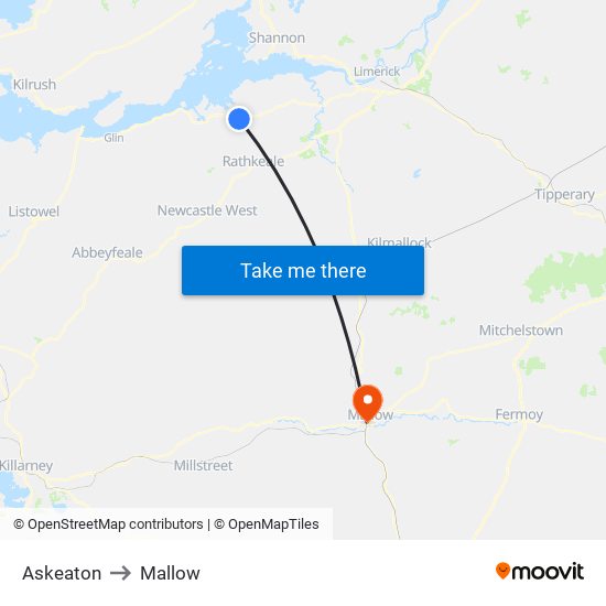 Askeaton to Mallow map