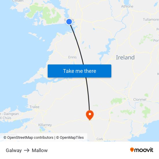 Galway to Mallow map