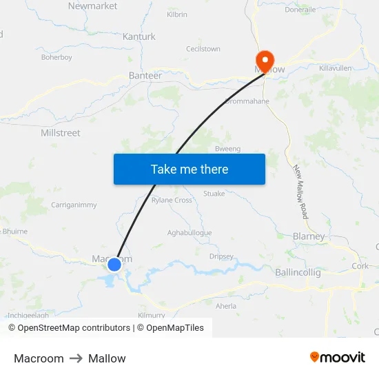 Macroom to Mallow map