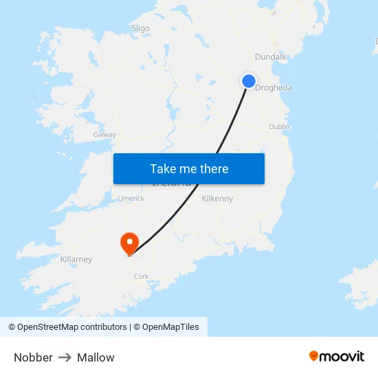 Nobber to Mallow map