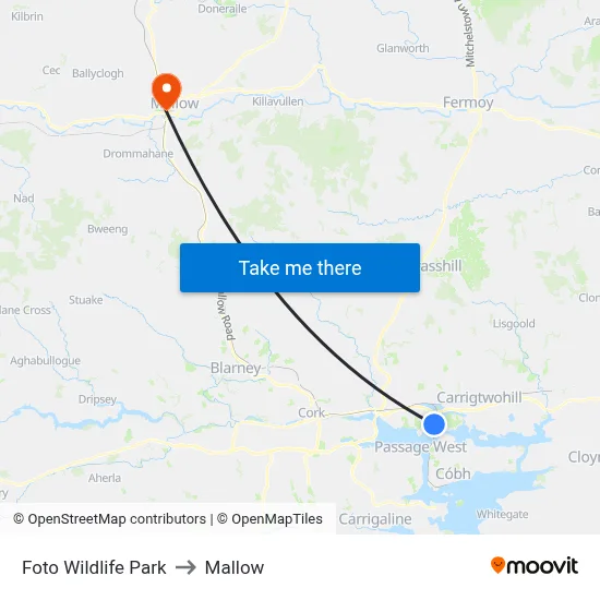 Foto Wildlife Park to Mallow map