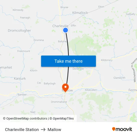 Charleville Station to Mallow map