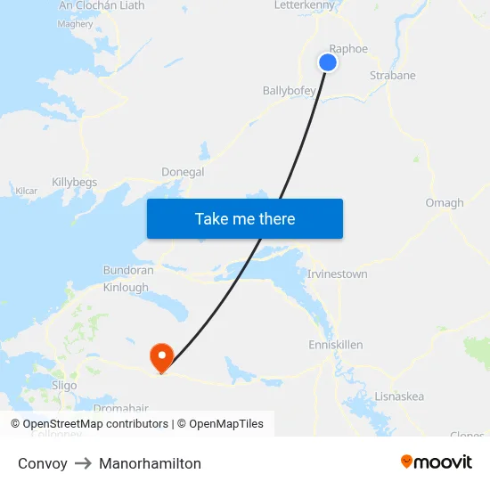 Convoy to Manorhamilton map